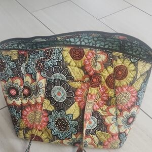Vera Bradley Floral Tote with Yellow and Pink Accents